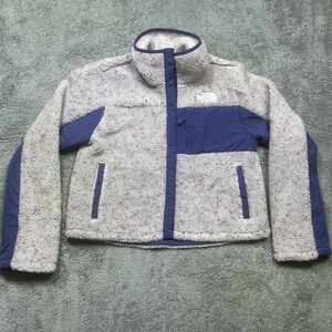 The North Face Mashup Fleece Jacket Girls 2XL 18/20 Gray Purple Full Zip Outdoor